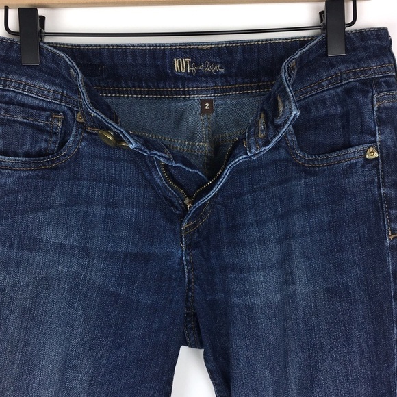 KUT FROM THE CLOTH Jeans Cameron Cuffed Straight Leg Crop Stretch Denim Size 2 - Picture 3 of 11
